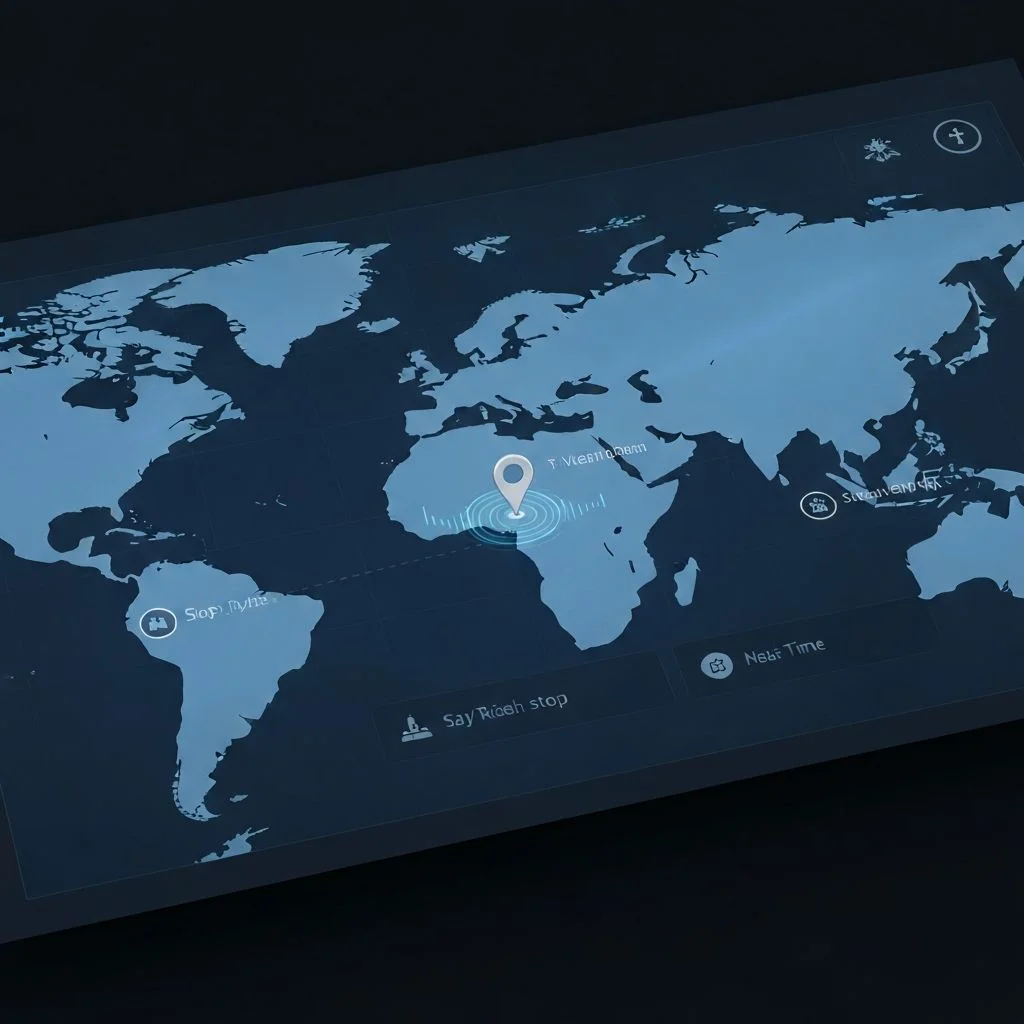 Interface de rastreamento veicular em tempo real mostrando localização e status do veículo